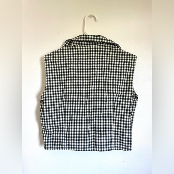 Vintage 90’s gingham cropped button up shirt - Picture 2 of 4
